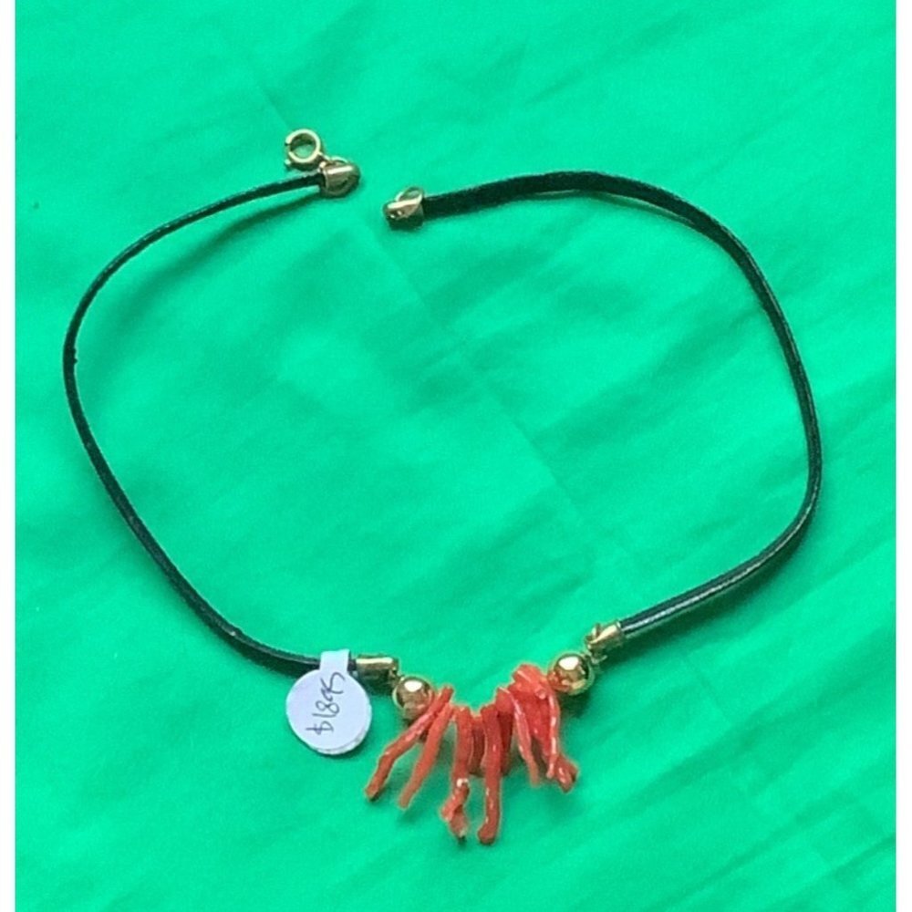 Leather Coral Necklace